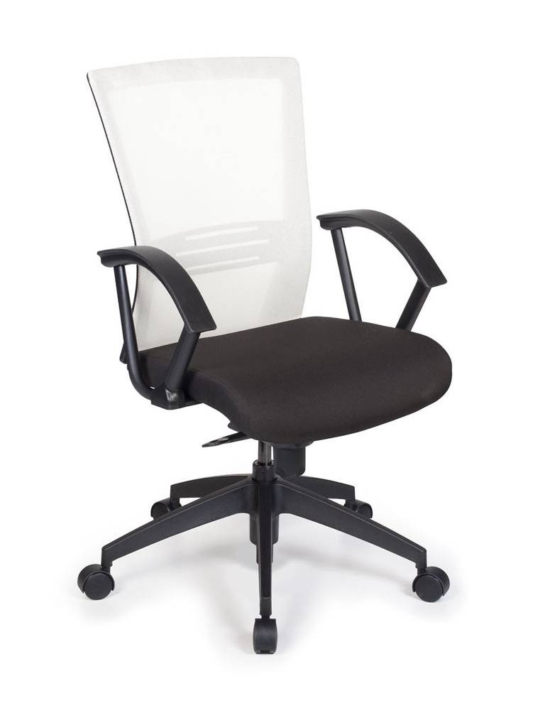 Chaise de bureau ergonomique à roulettes noire et blanche